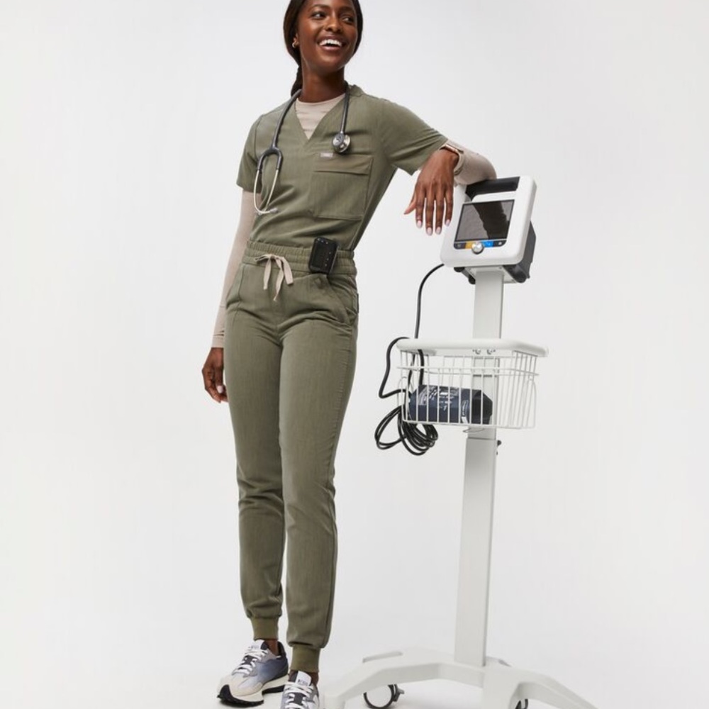 FIGS Scrub Top- Heather Olive